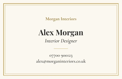 Elegant business card template with example details