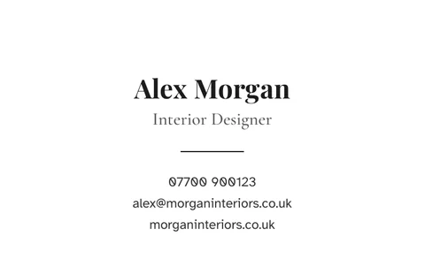 Minimal business card template with example details