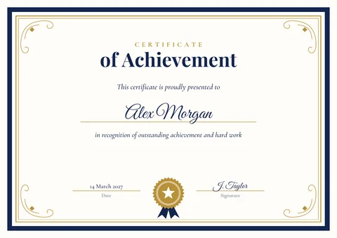 Certificate of Achievement template