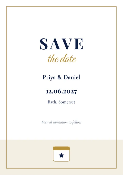 Save the date invitation template with example wording
